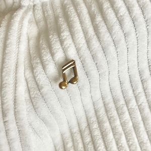 Vintage 90s Music Note Bronze for Denim Jacket Pin